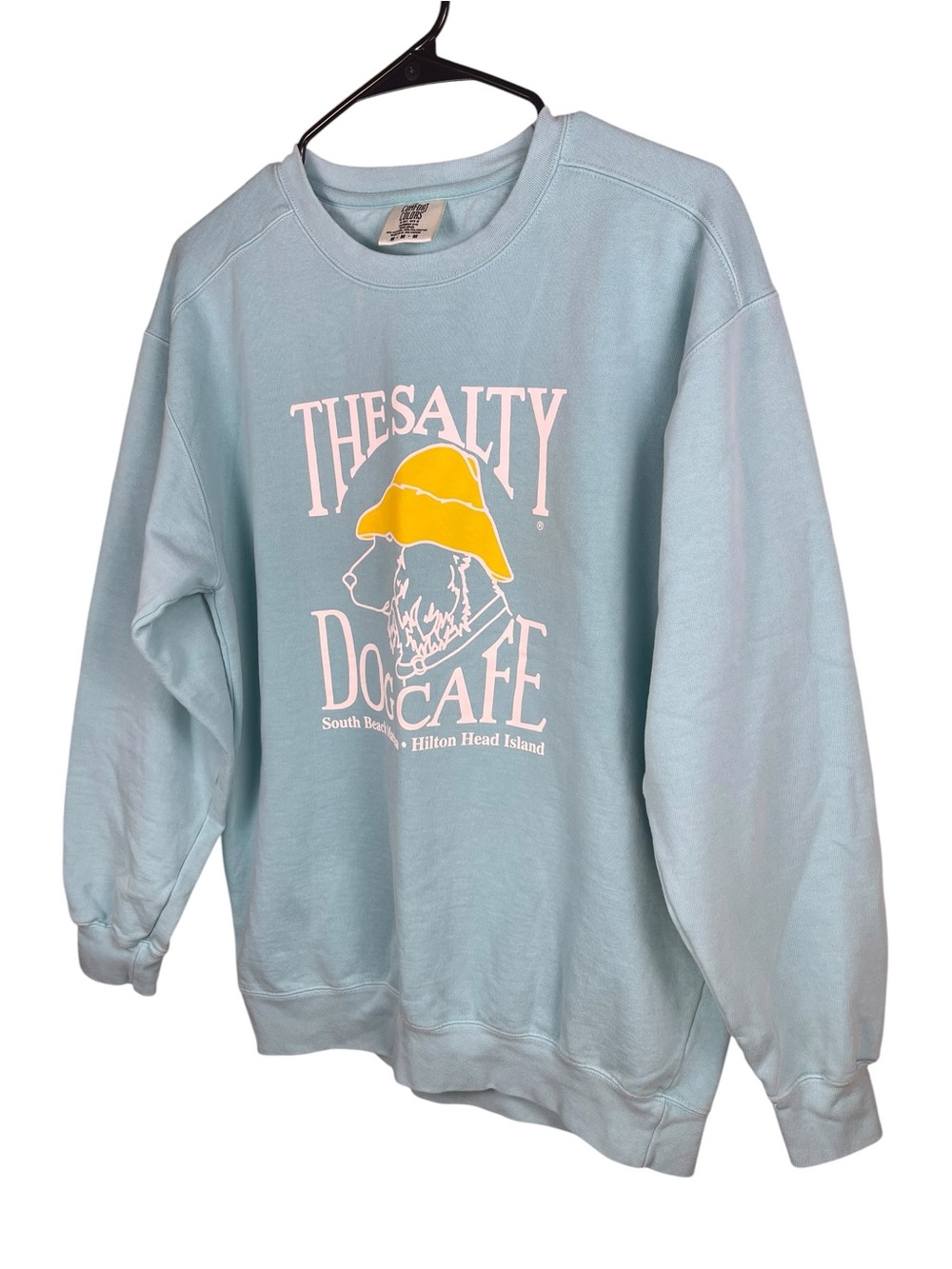 Comfort Colors The Salty Dog Cafe Chalky Mint Cotton Sweatshirt Medium - Picture 2 of 6